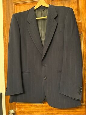 Pierre Cardin Navy Pinstripe Men's Suit Jacket